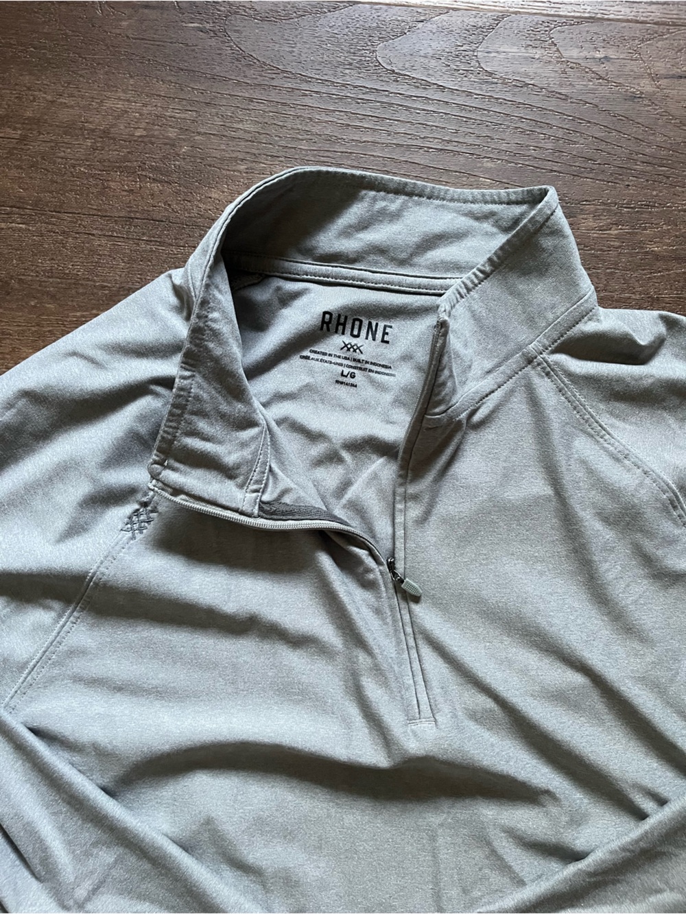 RHONE Men's Gray Athletic Quarter Zip